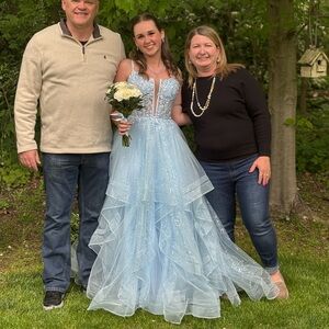 Elegant Light Blue Prom Dress